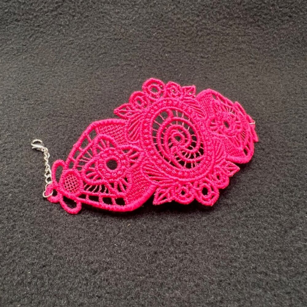 Homemade Pink Lace Bracelet